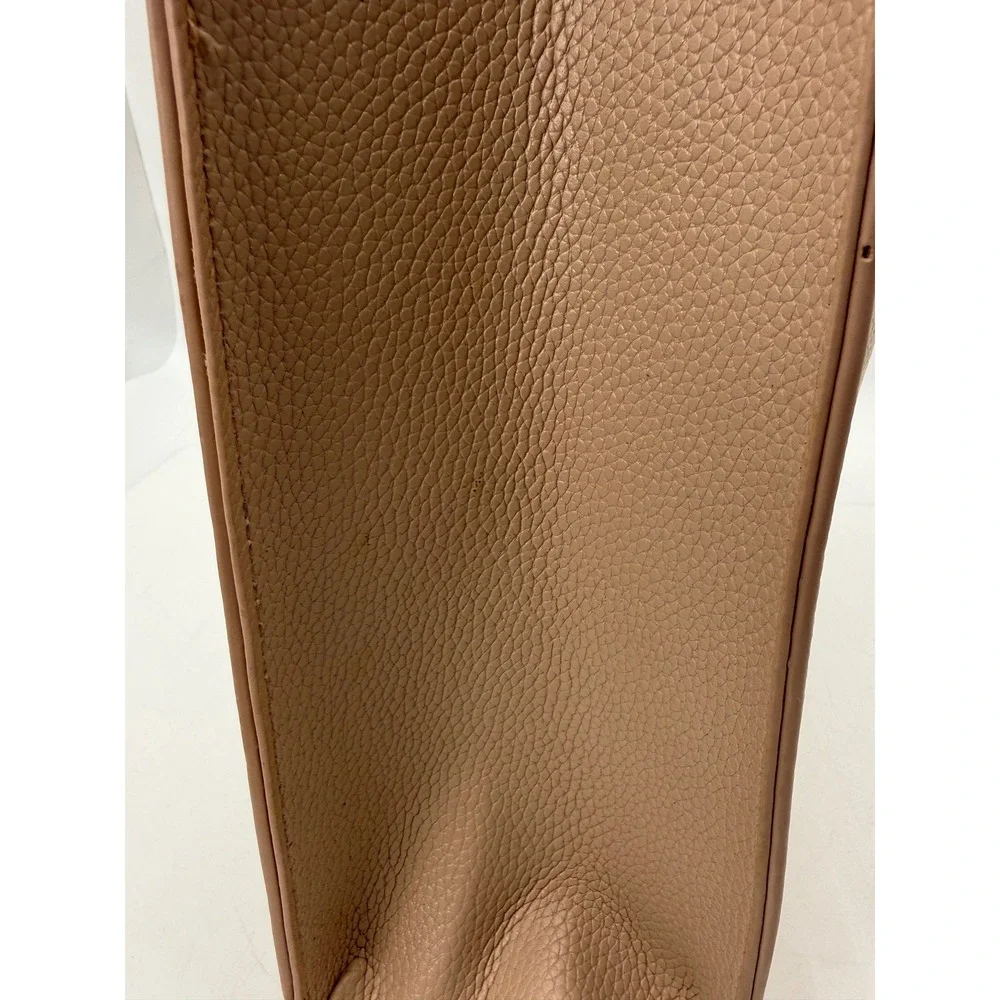 Michael Kors Large Faux Leather Square Tote Light Baby Blush Pink Bag Purse